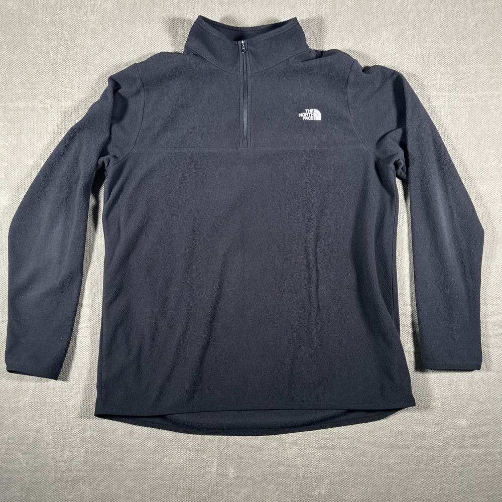 The North Face Women's XL Black Fleece 1/4 Zip Pullover With Embroidered Logo